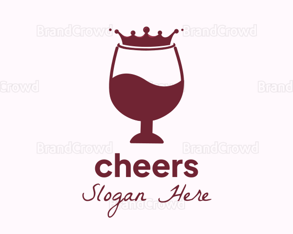 Wine Liquid Crown Glass Logo