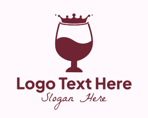 Bartender - Wine Liquid Crown Glass logo design