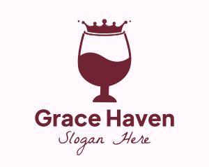 Liquor Store - Wine Liquid Crown Glass logo design