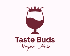 Wine Liquid Crown Glass logo design