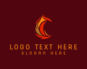 Modern - Abstract Fire Letter C logo design