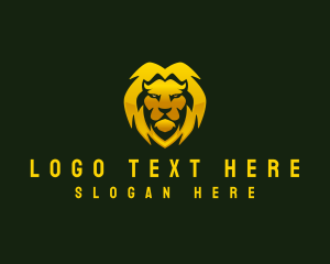 Golden - Safari Wild Lion logo design