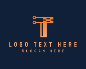 Lettermark - Gradient Tech Letter T logo design