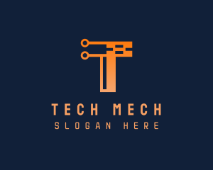 Gradient Tech Letter T logo design