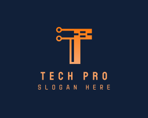 Gradient Tech Letter T logo design