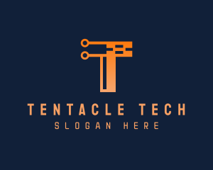 Gradient Tech Letter T logo design