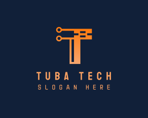 Gradient Tech Letter T logo design