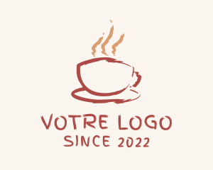 Latte - Watercolor Cafe Paint logo design