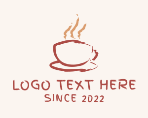 Caffeine - Watercolor Cafe Paint logo design