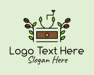 Coffee Farm - Organic Coffee Grinder logo design