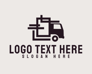Freight - Geometric Transport Truck logo design