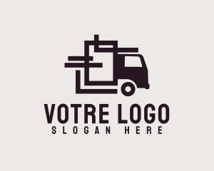 Geometric Transport Truck Logo