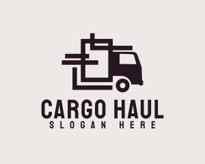 Geometric Transport Truck logo design