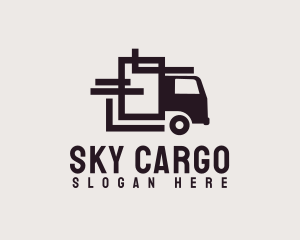 Geometric Transport Truck logo design