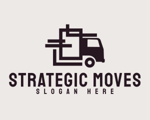 Geometric Transport Truck logo design