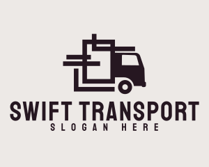 Geometric Transport Truck logo design