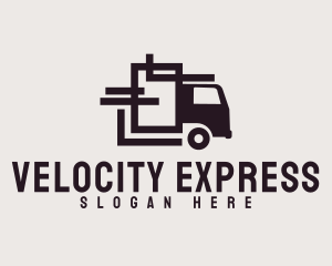 Geometric Transport Truck logo design