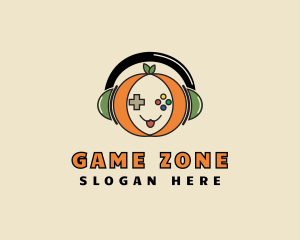 Headphones Pumpkin Gamer logo design