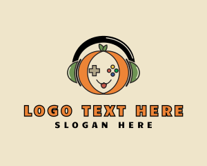 Pumpkin - Headphones Pumpkin Gamer logo design