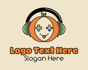 Twitch Streamer - Headphones Pumpkin Gamer logo design