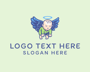 Pediatric - Sleeping Angel Baby logo design