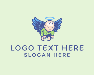 Angelic - Sleeping Angel Baby logo design