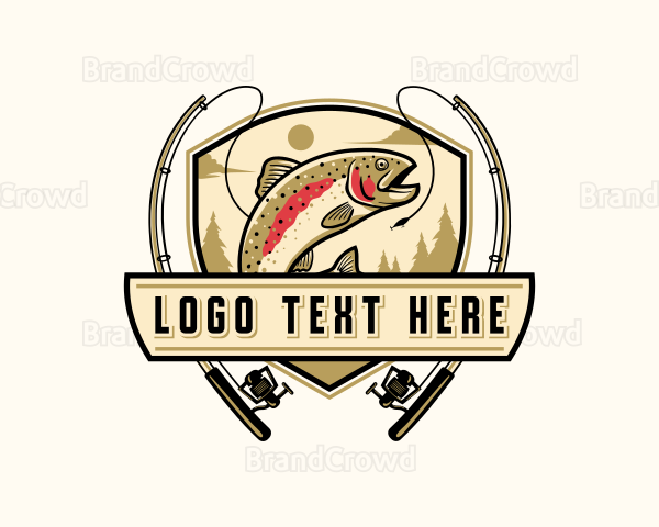 Fishing Rod Fish Logo