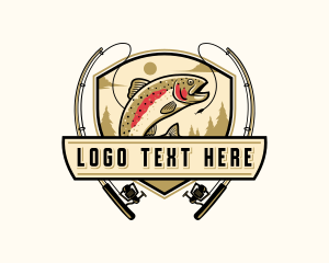 Coastal - Fishing Rod Fish logo design