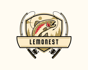 Fishing Rod Fish Logo