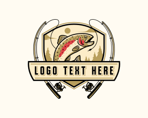 Fish - Fishing Rod Fish logo design