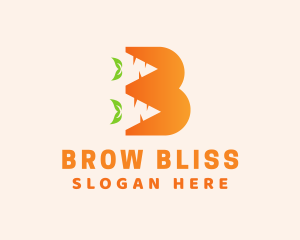 Natural Carrot Letter B logo design