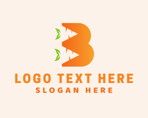 Negative Space - Natural Carrot Letter B logo design