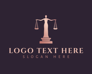 Lawmaker - Lady Justice Scales logo design