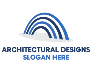 Arch - Blue Arch Bridge logo design