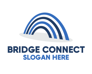 Bridge - Blue Arch Bridge logo design