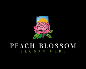 Indiana  Peony Flower logo design