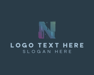 Game - Modern Glitch Letter N logo design