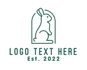 Green Bunny - Cute Green Rabbit logo design