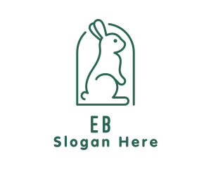 Cute Green Rabbit  Logo