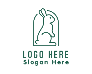 Cute Green Rabbit  Logo
