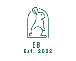 Bunny - Cute Green Rabbit logo design