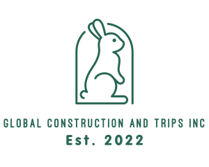 Veterinary - Cute Green Rabbit logo design