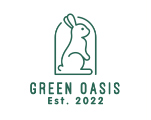 Cute Green Rabbit  logo design