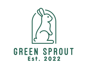 Cute Green Rabbit  logo design