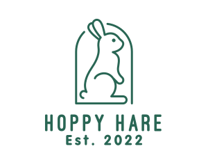 Cute Green Rabbit  logo design