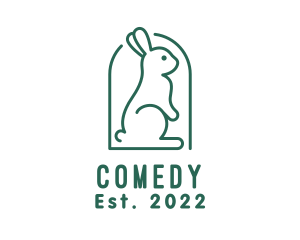 Animal - Cute Green Rabbit logo design