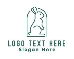Cute Green Rabbit  Logo
