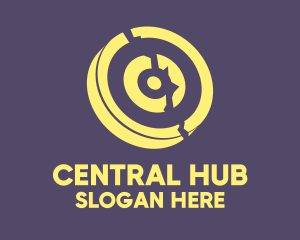 Central - Yellow Cracked Target logo design
