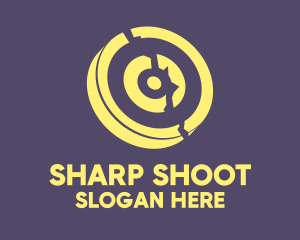 Shoot - Yellow Cracked Target logo design