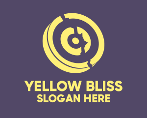 Yellow Cracked Target logo design